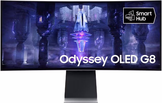 Samsung Odyssey G8 S34BG850S 34" buet OLED-skjerm (sølv)