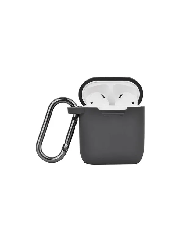 NORTH Airpods Protective Case Silicone Carabiner Dark Grey