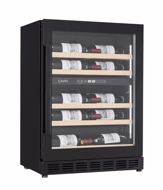 Innbyggbart vinskap - Arctic Collection 60D Shallow - Fullglass Black
