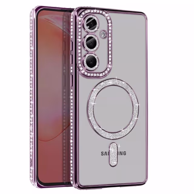 Diamond bling MagSafe deksel Samsung Galaxy S25 - Purple