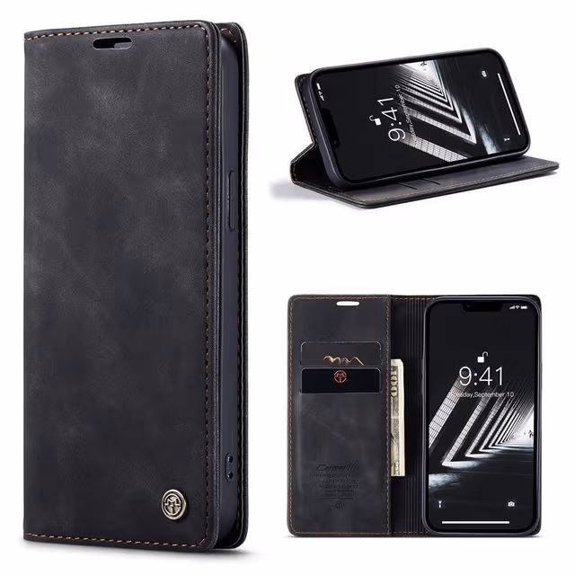 CASEME Lommebok - deksel iPhone 15 - Svart