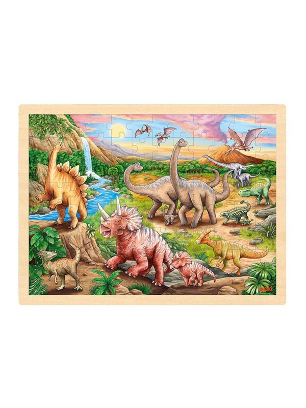 Goki Wooden Jigsaw Puzzle Dinosaur 96pcs. Tre