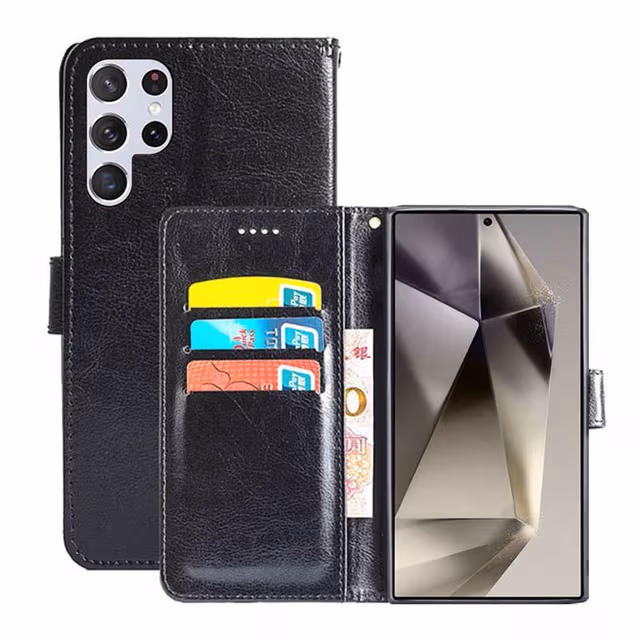 Lommebokdeksel 3-kort Samsung Galaxy S25 Ultra - Sort