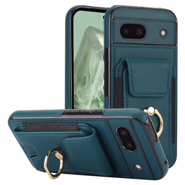 For Google Pixel 8a Kickstand Case Telefonveske med Kortspor - Grønn