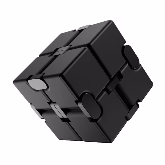Fidget Spinner Relaxation Infinite Cube Metall Flip Cube - Svart