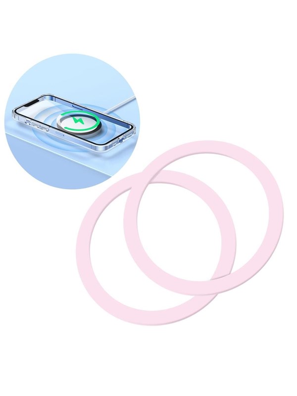 Joyroom  set of metal magnetic rings for smartphone 2 pcs. pink (JR-Mag-M3)