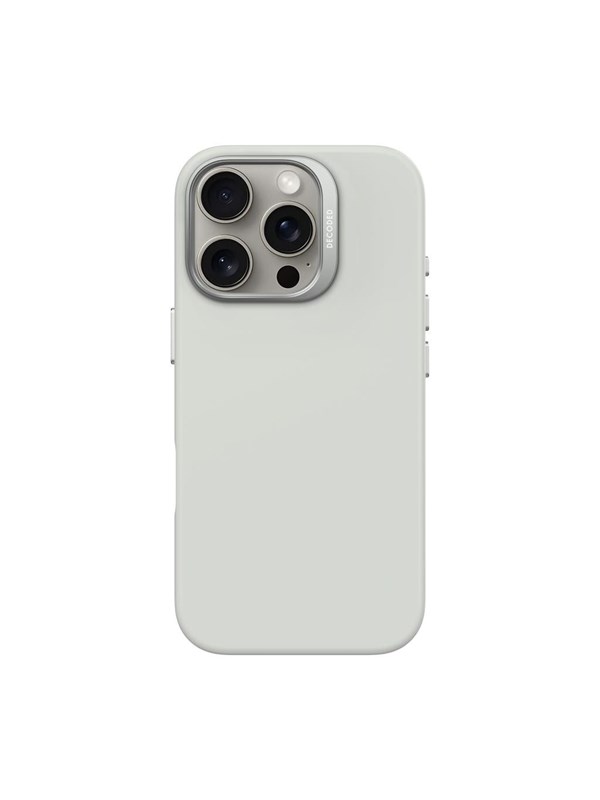 Decoded AntiMicrobial Silicone Backcover for iPhone 16 Pro Stone Grey (Clay)