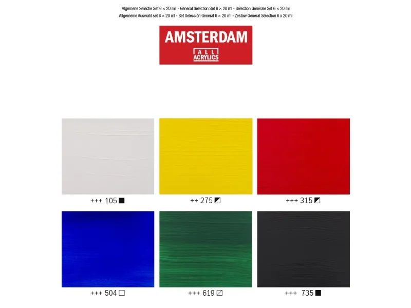 Amsterdam Standard Series akrylmaling utvalgssett | 6 x