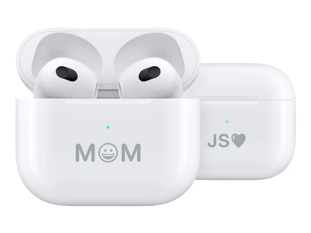 Apple AirPods with Lightning Charging Case - 3. generasjon - True wireless-hodetelefoner med mikrofon - ørepropp - Bluetooth - hvit