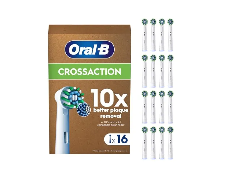 Oral-B børstehoder 16x Oral-B Pro Cross Action til elektrisk tannbørste hvit 100%
