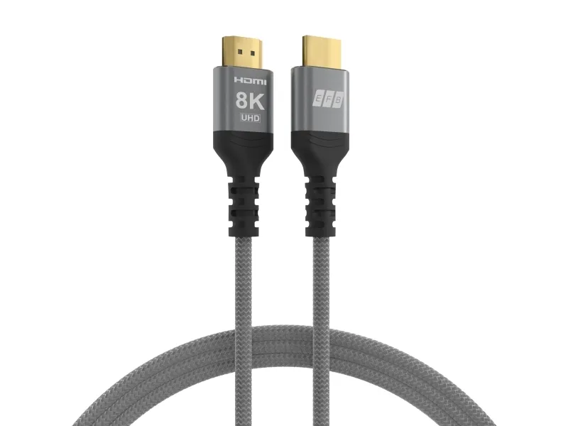 EFB Elektronik HDMI-21-00003, 2 m, HDMI Type A (Standard), HDMI Type A (Standard), 3D, 48 Gbit/sek, Svart, Grå