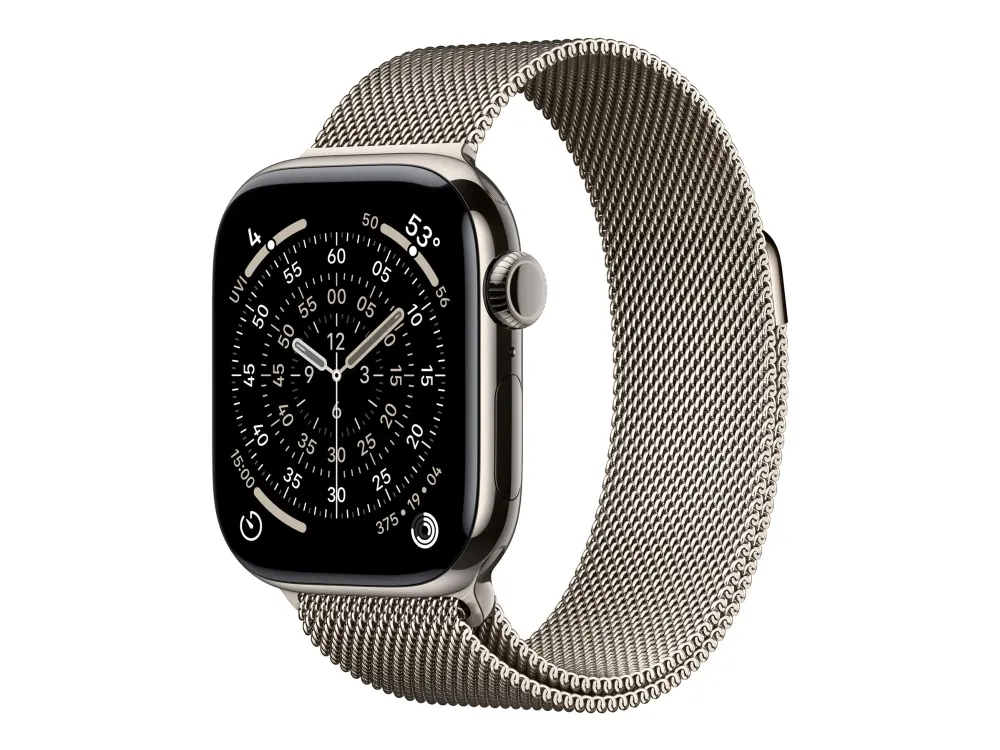 Apple Watch Series 11 GPS + Cellular 42mm Natural Titanium Case with Natural Milanese Loop