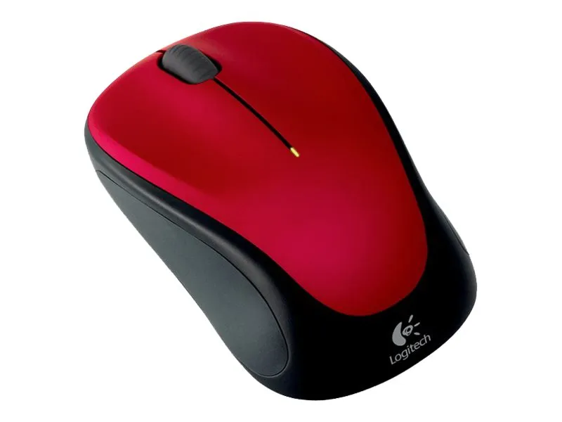 Logitech M235 - 2. generasjon - mus - høyre- og venstrehåndet - optisk - trådløs - 2.4 GHz - USB trådløs mottaker - rød