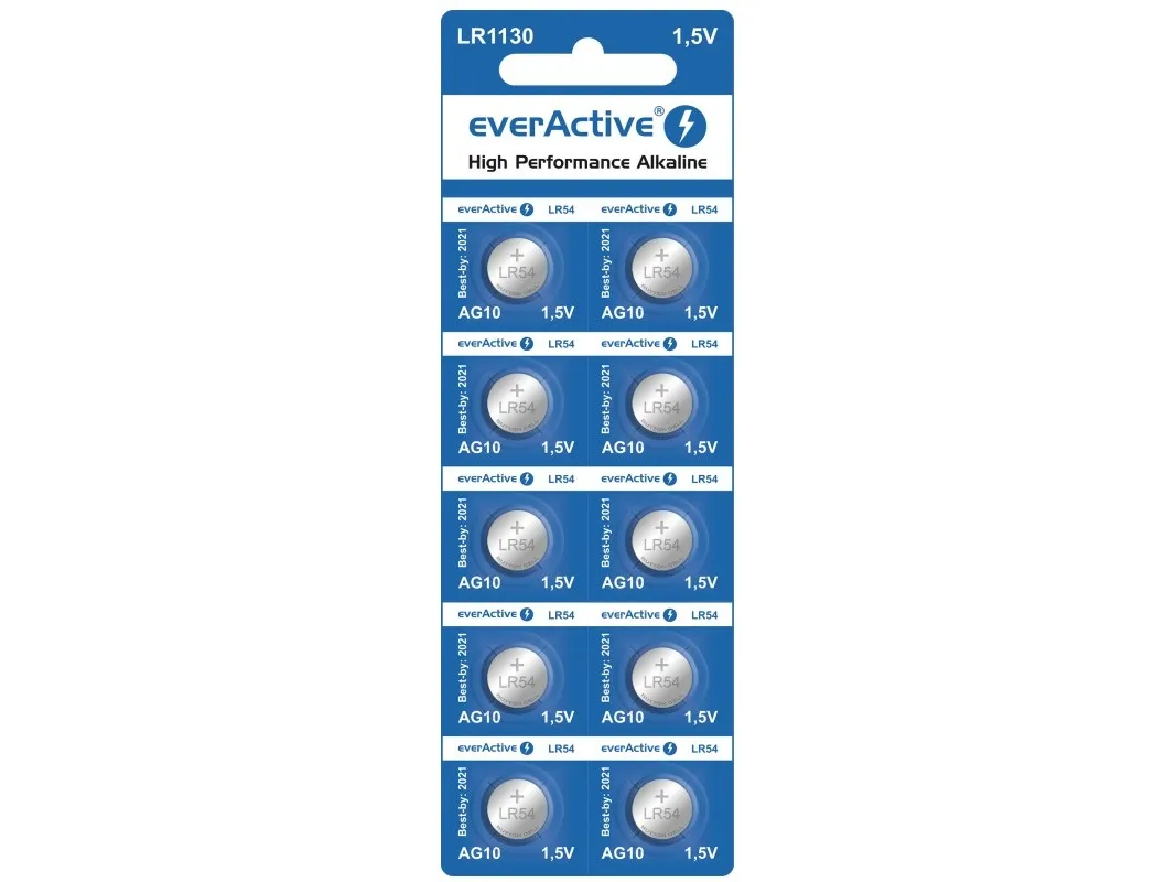 Everactive EVAG10, Engangsbatteri, LR1130, Alkalinsk, 1,5 V, 10 stykker, 5 år