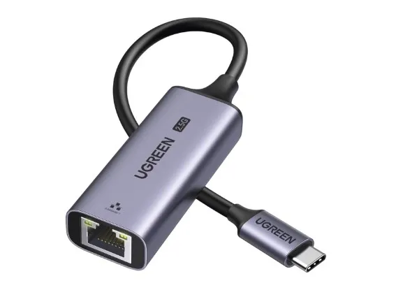 Ugreen USB-C to RJ45 2.5G Ethernet Adapter, USB Type-C, RJ-45, Hankjønn, Grå