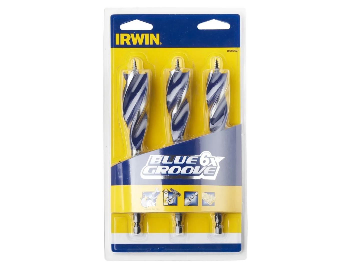 Irwin bor til tre, sekskantskaft 20/22/25 mm sett (10506627)