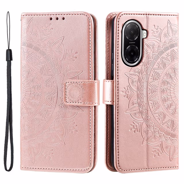 For Xiaomi Redmi A5 4G / Poco C71 4G Stativdeksel Totem Lommebokdeksel Rose Gold