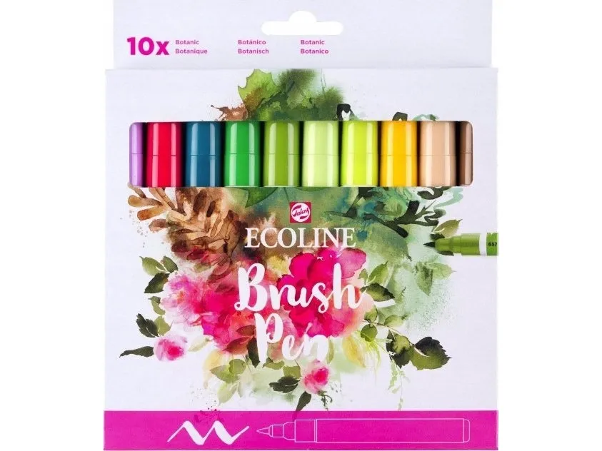 Ecoline Brush Pen-sett Botanic | 10 farger