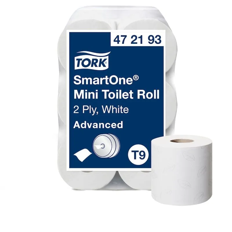 Toiletpapir Tork T9 Advanced SmartOne® Mini 2-lag hvid - (12 ruller pr. karton)