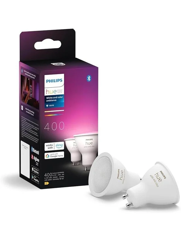 Philips Hue White & Color Ambiance GU10 smart spotlight (2-pakning)