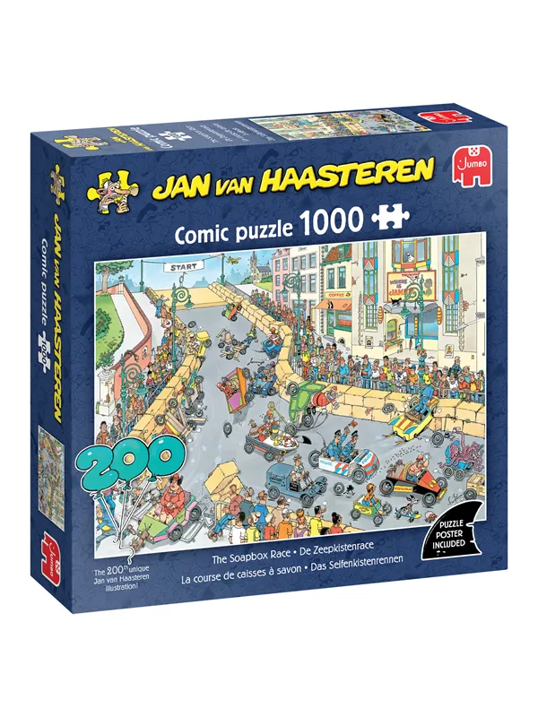 Jan van Haasteren The 200th unique illustration celebration! - The soapbox Race (1000)