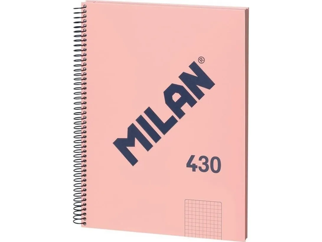 Spiral notatbok A4/80K rutenett 1918 rosa MILAN |
