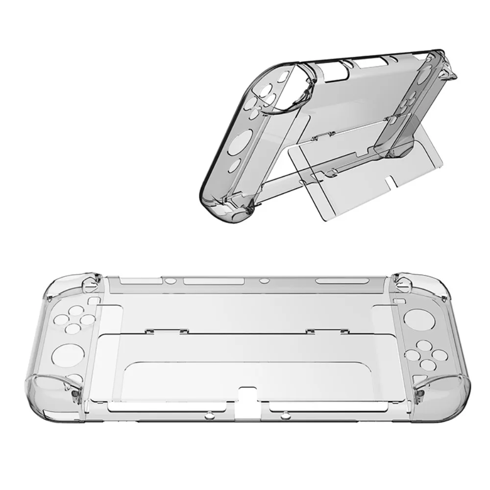 Kompatibel med Nintendo Switch OLED Protector Gjennomsiktig Veske med Kickstand