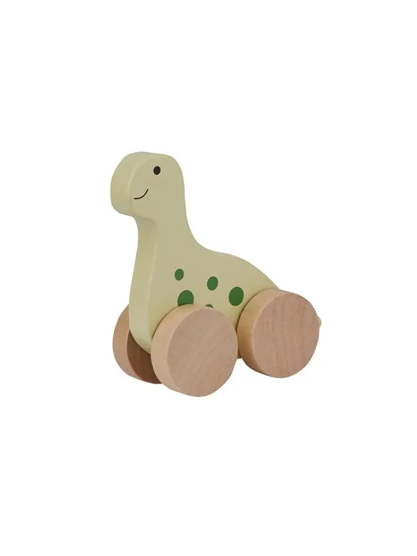 Barbo Baby Wooden Animals On Wheels - Dino