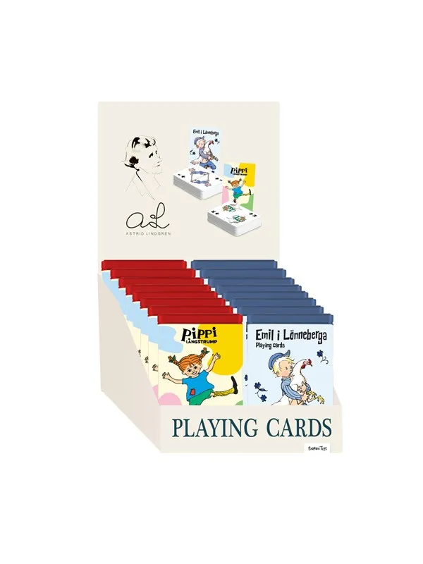 Astrid Lindgren Astrid Lindgreen - Playing Cards Display - 16 Unit