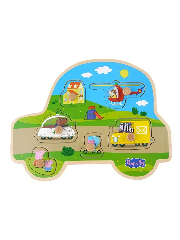 Peppa Pig - Wooden Peg Puzzle - Transport