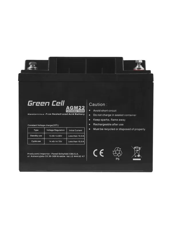 Green Cell - UPS battery - Sealed Lead Acid (SLA) - 40 Ah