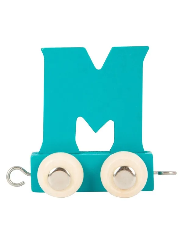 Small Foot - Wooden Letter Train Blue - M - 12 pieces