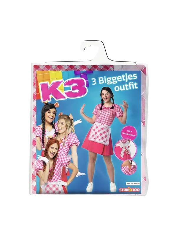 Studio 100 - K3 Fancy Dress for Adults - 3 piglets size 38