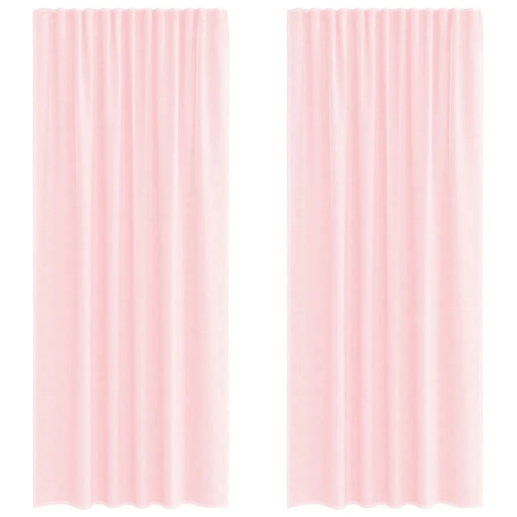 vidaXL Voilegardiner med hemper 2 stk lyserosa 140x245 cm