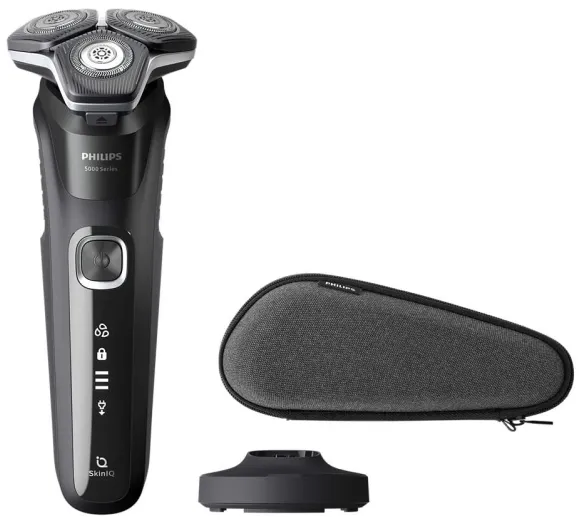 Philips SHAVER Series 5000 S5898/35 Wet & Dry elektrisk barbermaskin, Roterende hode, Svart, SteelPrecision blades, Rustfritt stål, Knapper, LED
