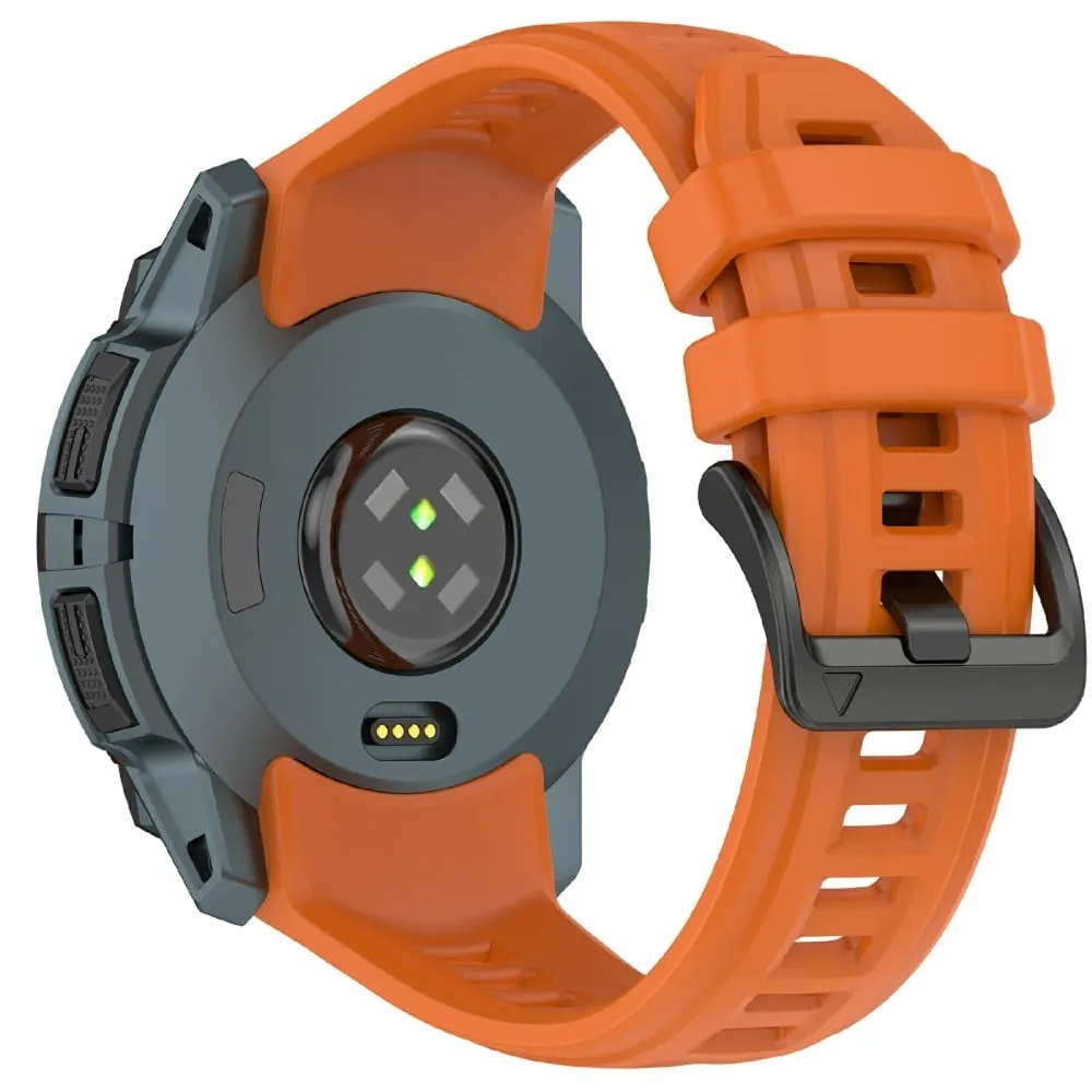 26 mm silikonrem Garmin Instinct 3 Solar / Instinct 3 AMOLED 50 mm erstatningsarmbånd - Mørk Oransje