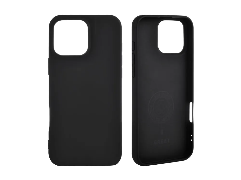 GRE8T - Bagsidecover til mobiltelefon - termoplastisk polyuretan (TPU) - sort - for Apple iPhone 16 Pro