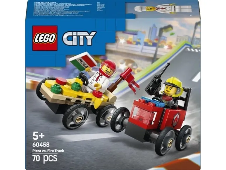 LEGO City 60458 Billøp mellom pizzabil og brannbil