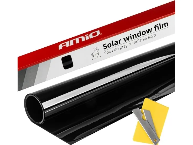 AMiO Vindusfargefolie ultra mørk svart 0,5x3m 1% amio-02936