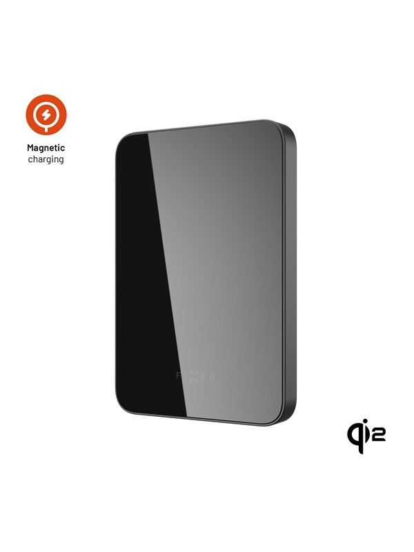 FIXED MagZen 5 Crystal Qi2 standard 5000 mAh Black Nødlader - Svart - 5000 mAh