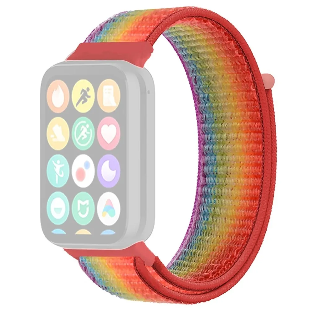 Xiaomi Smart Band 8 Pro / Redmi Watch 4 Nylon Loop Watch Band Pustende Sportsrem - Regnbue