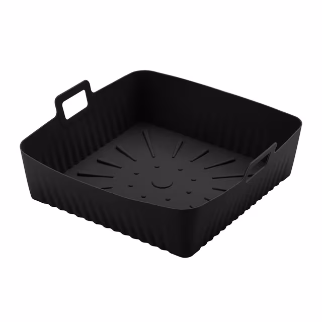 Matbeholder til airfryer, av ikke-klebrig silikon Sort