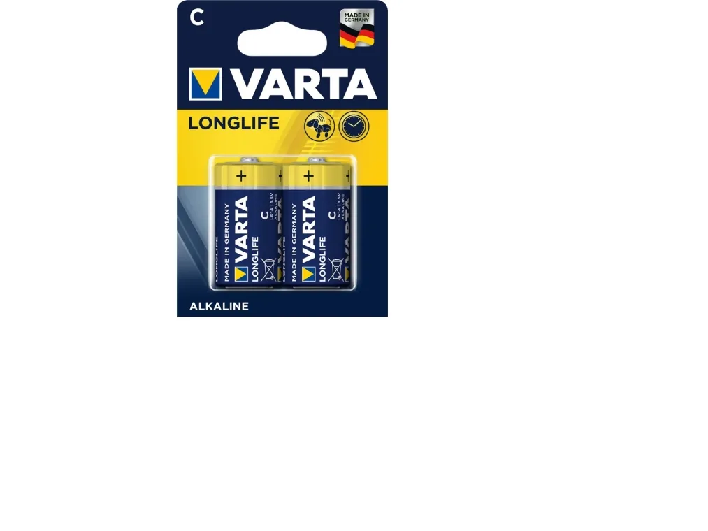 C Batterier 2-Pack, langvarige alkaliske