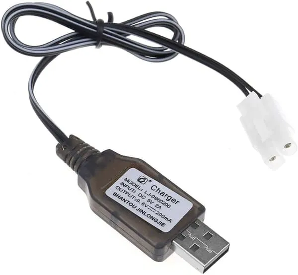 9.6V Ni-MH Ni-CD oppladbart batteri 200mA USB-strømforsyning DC-lader 5V-tilkoblingslader - Tilbehør til Fjernstyrte Leker Kabel