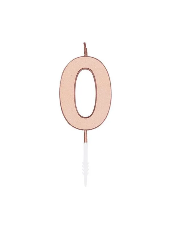 Globos Cake Candle 4.5cm Metallic Rose Gold no. 0