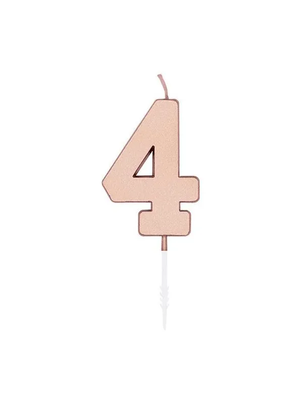 Globos Cake Candle 4.5cm Metallic Rose Gold no. 4