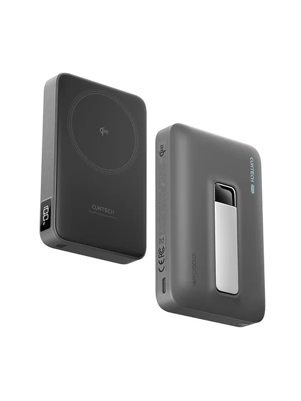 CUKTECH WPB100 10000 mAh Qi2 Magnetic Powerbank 30W with Stand - Black - 10000 mAh