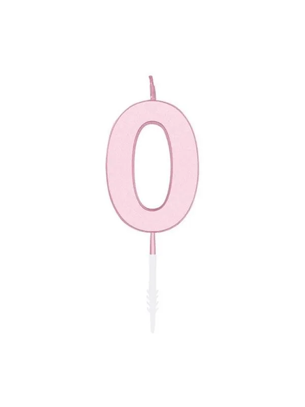 Globos Cake candle 4.5cm Pastel Pink no. 0
