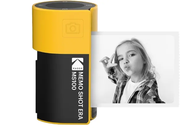 KODAK Memo Shot MS100 Instant Camera Bundle (7 Paper rolls) - Yellow