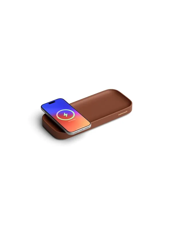 Twelve South Valet Small - Leather Charging Tray | Qi2 15W | USB-C 35W